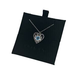 Heart Enamel Evil Eye Necklace 925 sterling Silver Cubic zirconia